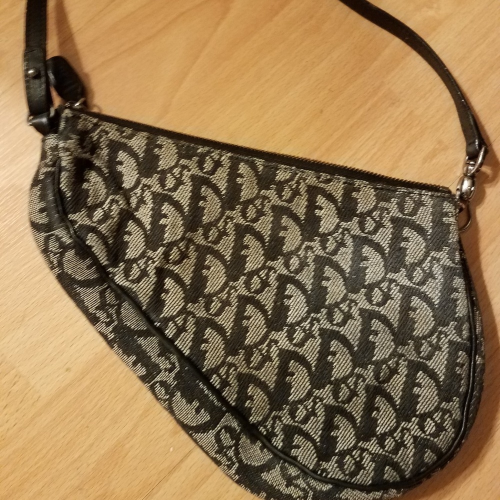 EUC Dior Diorissimo Navy mini denim saddle bag